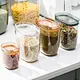 sealed grain container storage for kitchen